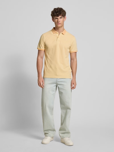 Blend Slim fit poloshirt met labeldetail, model 'EDMON' Oranje gemêleerd - 1