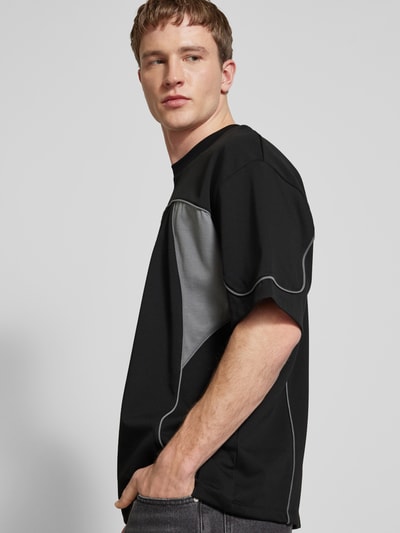 REVIEW Oversized T-Shirt mit Label-Print Black 3