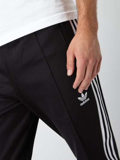 adidas Originals Spodnie treningowe z paskami z logo Czarny 4