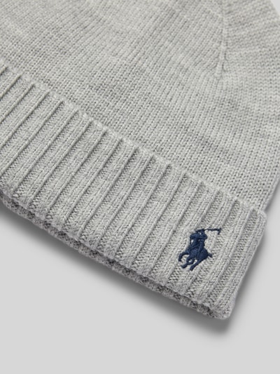 Polo Ralph Lauren Teens Czapka beanie z wełny z wyhaftowanym logo Średnioszary melanż 2