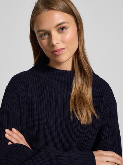 s.Oliver RED LABEL Regular fit gebreide pullover van katoenmix Marineblauw - 3