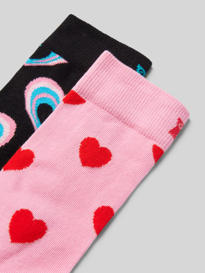 Happy Socks Socken mit Label-Schriftzug Modell 'Valentine’s Gift' im 2er-Pack Pink 2