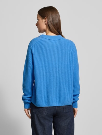 Fynch-Hatton Kurtka z dzianiny z kaszmiru z wykładanym kołnierzem Królewski niebieski 5