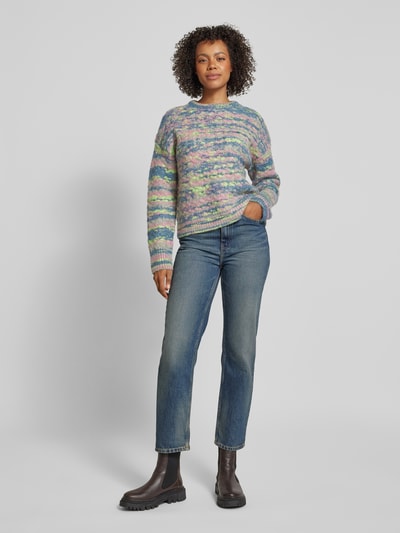 Jake*s Collection Gebreide pullover met ronde hals Felroze - 1