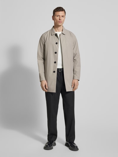 Matinique Kurzmantel mit verdeckter Knopfleiste Modell 'miles' Taupe 1
