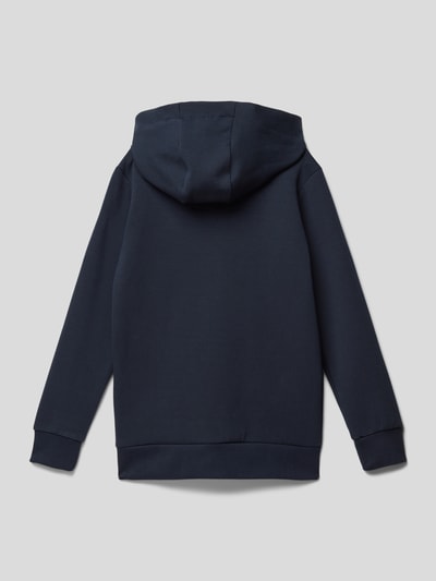 Petrol Sweatjacke mit Label-Applikation Marineblau 3