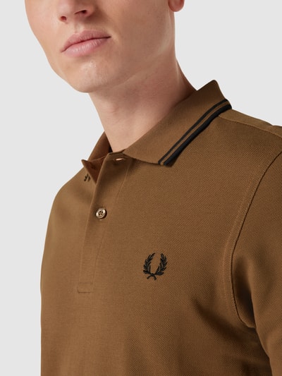 Fred Perry Poloshirt mit Label-Stitching Beige 3