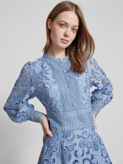 Copenhagen Muse Maxikleid mit Stehkragen Modell 'LANLY' Hellblau 3