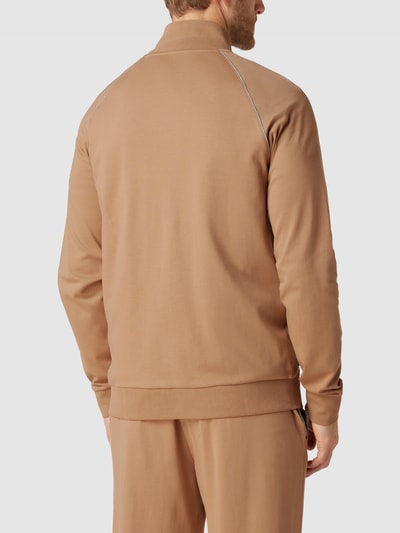 Christian Berg Men Sweatjack met contrastpaspels Camel - 5