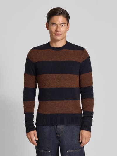 Forét Strickpullover mit Leinen-Anteil Modell 'ALPINE' Dunkelblau 4