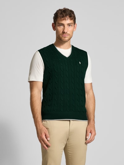 Polo Ralph Lauren Spencer met kabelpatroon en V-hals Donkergroen - 4