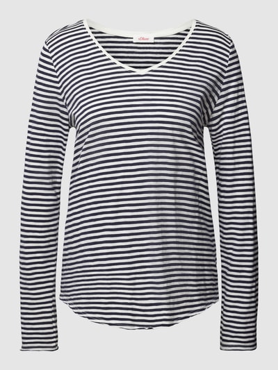 s.Oliver RED LABEL Longsleeve mit V-Ausschnitt Marine 2