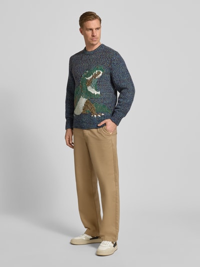Lacoste Regular Fit Strickpullover aus Woll-Mix Blau 1