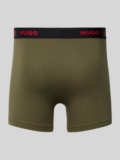 HUGO Boxershort met elastische band met logo in een set van 3 stuks Blauw - 3