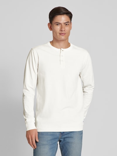 Knowledge Cotton Apparel Regular fit shirt met lange mouwen en korte knoopsluiting Offwhite - 4