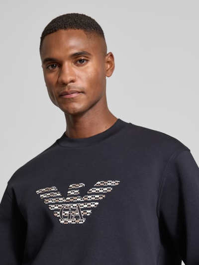 Emporio Armani Sweatshirt mit Label-Stitching Black 3