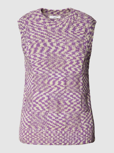 Jake*s Casual Strickshirt mit Rundhalsausschnitt Violett 2