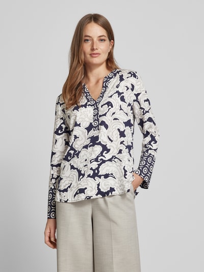 Emily Van den Bergh Blouseshirt met V-hals Donkerblauw - 4