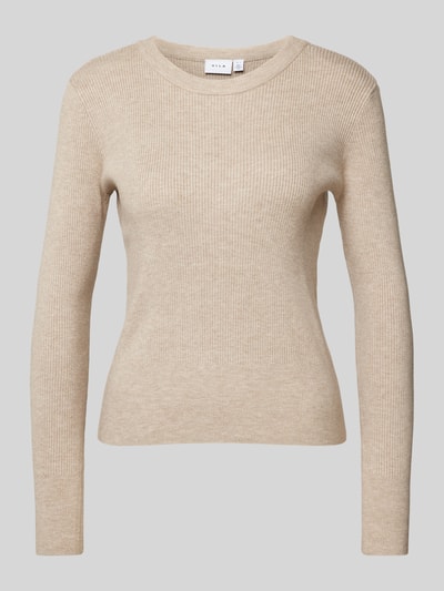 Vila Longsleeve in melierter Optik Modell 'VICOMFY' Beige 2