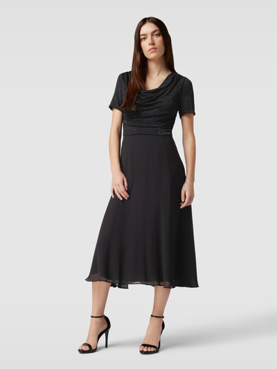 Vera Mont Cocktailkleid mit Wasserfall-Ausschnitt Black 1