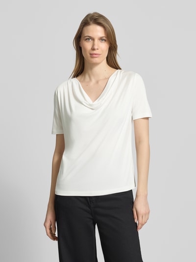 MORE & MORE T-Shirt mit Wasserfall-Ausschnitt Offwhite 4