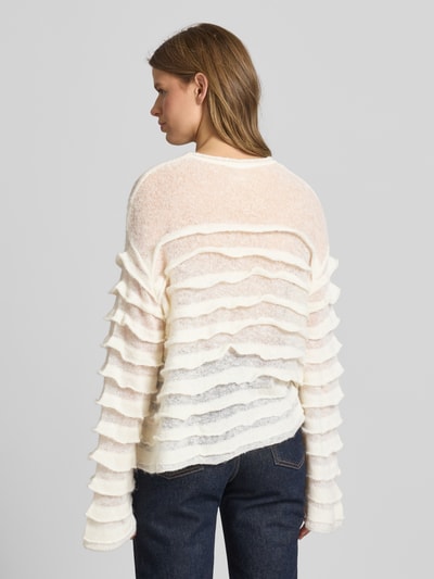 Gina Tricot Strickpullover im Stufen-Look mit Rundhalsausschnitt Weiss 5