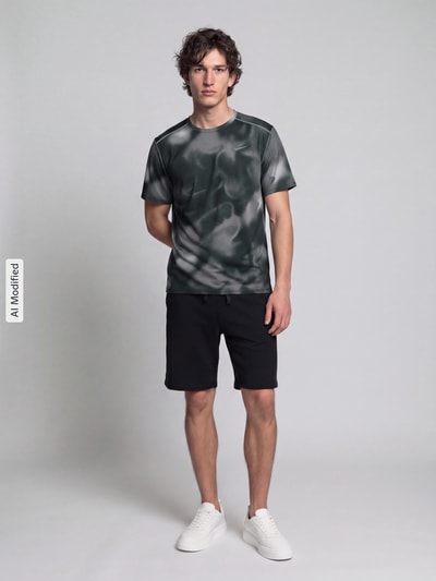 Nike Training męski t-shirt o kroju regular fit sport z nadruk z logo model 'MILER' Czarny 1