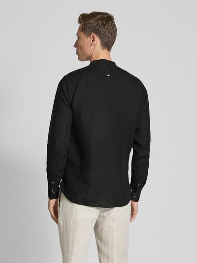 FIL NOIR Regular Fit Businesshemd aus reinem Leinen Modell 'ANCONA' Black 5