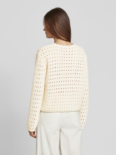 Oui Gebreide pullover met ajourpatroon Offwhite - 5