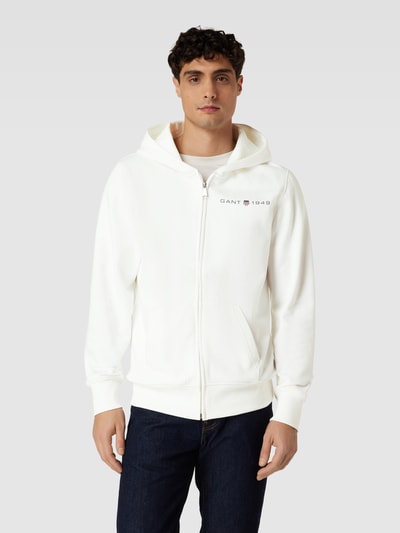 Gant Sweatjacke mit Label-Print Offwhite 4