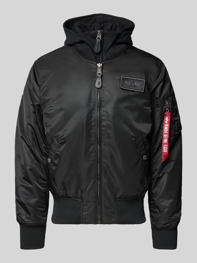 Alpha Industries Bomberjacke mit Kapuze und Label-Stitching Black 2