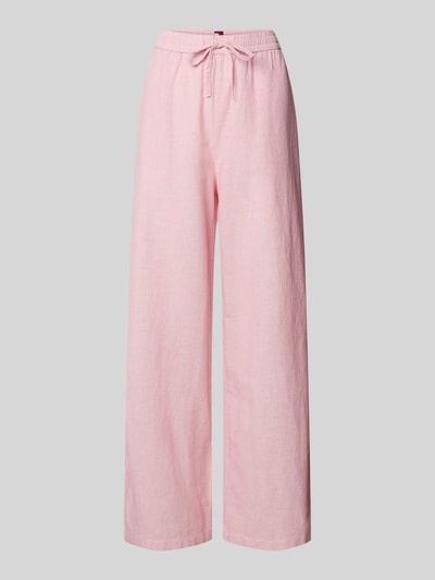 Tommy Jeans Spodnie szerokie z mieszanki bawełny i lnu Jasnoróżowy 2