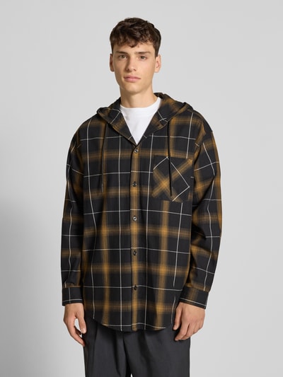 Hugo Blue Oversized Hemdjacke aus reiner Baumwolle Modell 'EBHOOD' Oliv 4