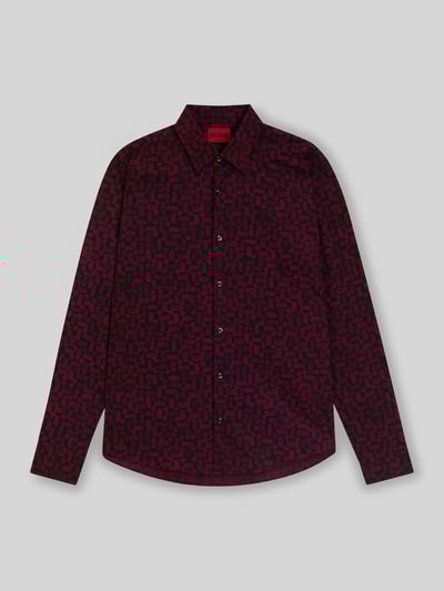 HUGO Slim Fit Freizeithemd aus reiner Baumwolle Modell 'ERMO' Bordeaux 2