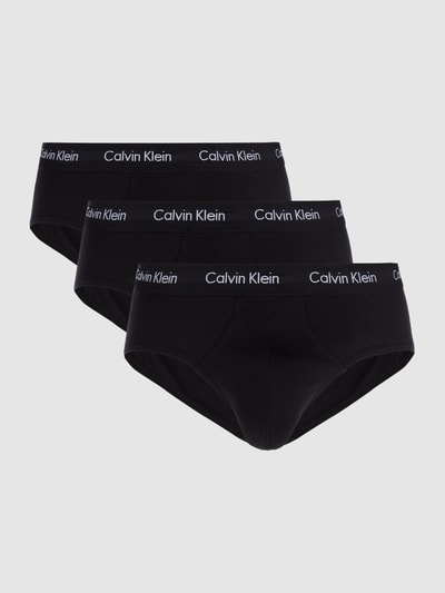 Calvin Klein Underwear Slipy z bawełny mieszanej w zestawie 3 szt. Czarny 2