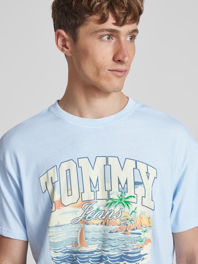 Tommy Jeans Relaxed Fit T-Shirt mit Motiv-Print Hellblau 3