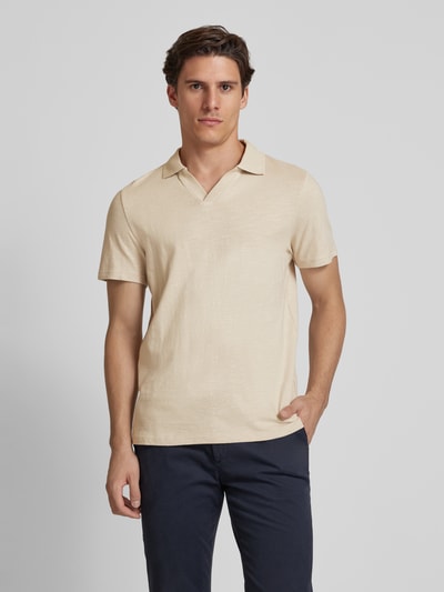 MCNEAL Regular Fit Poloshirt mit V-Ausschnitt Beige 4