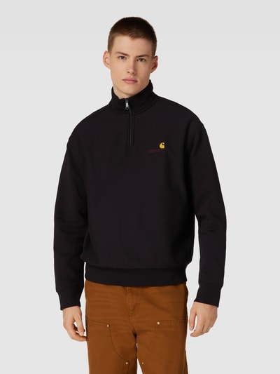 Carhartt Work In Progress Sweatshirt met schipperskraag, model 'AMERICAN SCRIPT' Zwart - 4