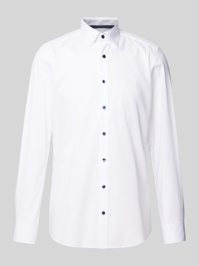 OLYMP Level Five Koszula biznesowa o kroju body fit w jednolitym kolorze model ‘Simon’ Biały 2