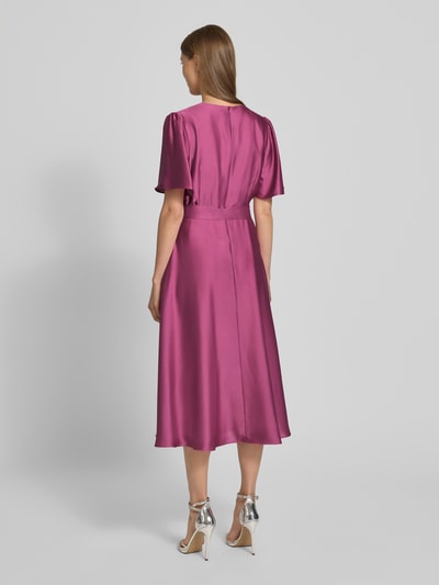 Swing Sukienka koktajlowa z wiązanym paskiem Mocnoróżowy 5