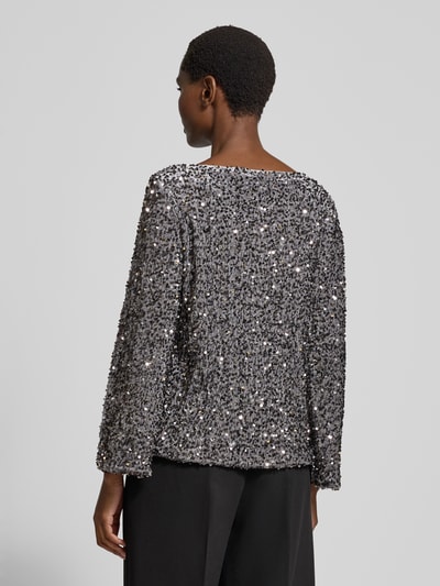 VILA Blouseshirt met pailletten, model 'FAITH' Zilver - 5