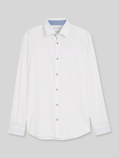 Tom Tailor Regular Fit Freizeithemd aus Leinen-Baumwolle-Mix Weiss 2