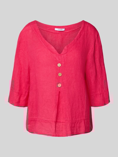 ZABAIONE Bluzka koszulowa z listwą guzikową Mocnoróżowy 2