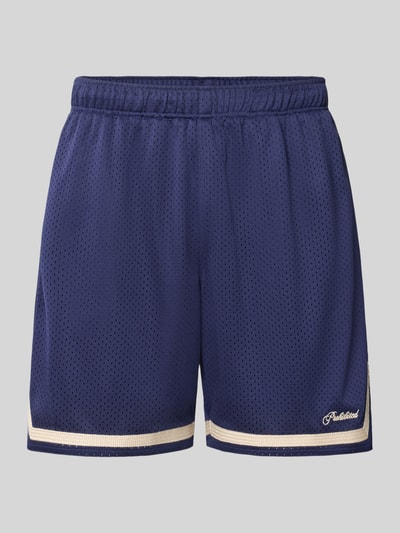 Produktfoto, Shorts mit Label-Stitching und elastischem Bund von PROHIBITED in Dunkelblau, Mesh-Gewebe, Relaxed-Fit, Bundweite 41 cm, Innenbeinlänge 18 cm