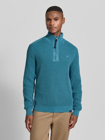 Lerros Slim Fit Troyer in Strick-Optik Aqua 4