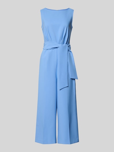 Produktfoto, Jumpsuit mit Bindegürtel von Betty Barclay in Hellblau, weites Bein, Rundhalsausschnitt, glatte Textur, Material-Mix mit Stretch-Anteil