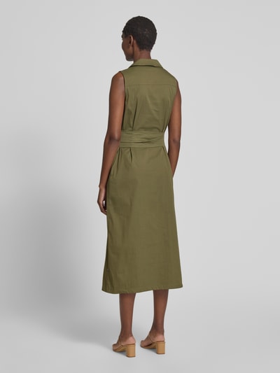 ROBE LÉGÈRE Sukienka midi z kołnierzem z połami Khaki 5