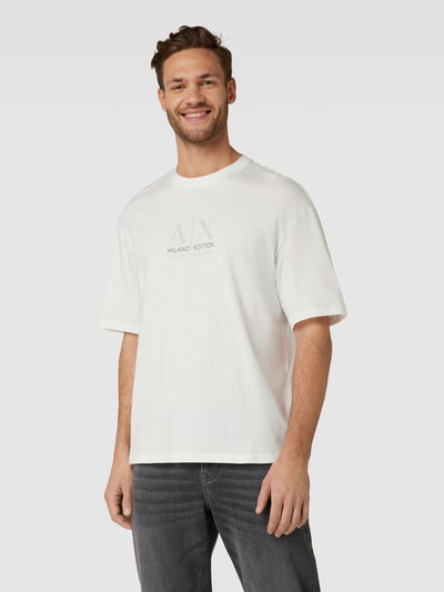 ARMANI EXCHANGE Comfort Fit T-Shirt mit Label-Print Offwhite 4