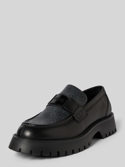 Guess Loafers van echt leer, model 'Gorizia' Zwart - 1