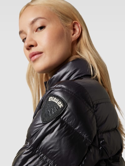 Blauer Usa Steppjacke mit Stehkragen Black 3